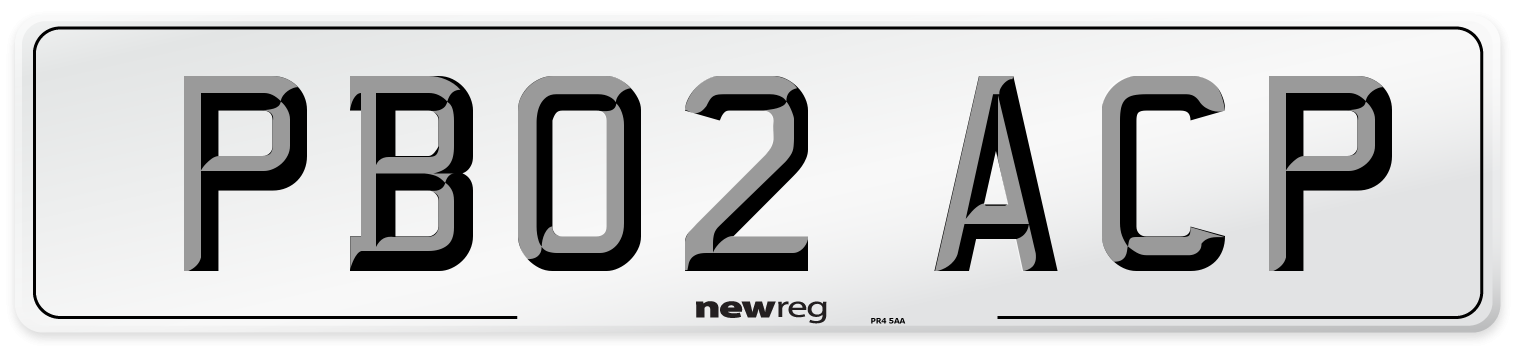 PB02 ACP Number Plate from New Reg